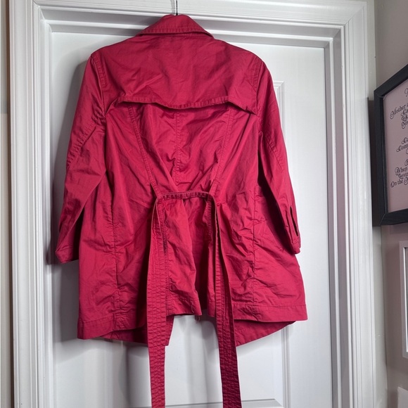 Gap Women's 💯Cotton Peach Button Front Long Sleeve Short Trench / Jacket - Large - Picture 5 of 7
